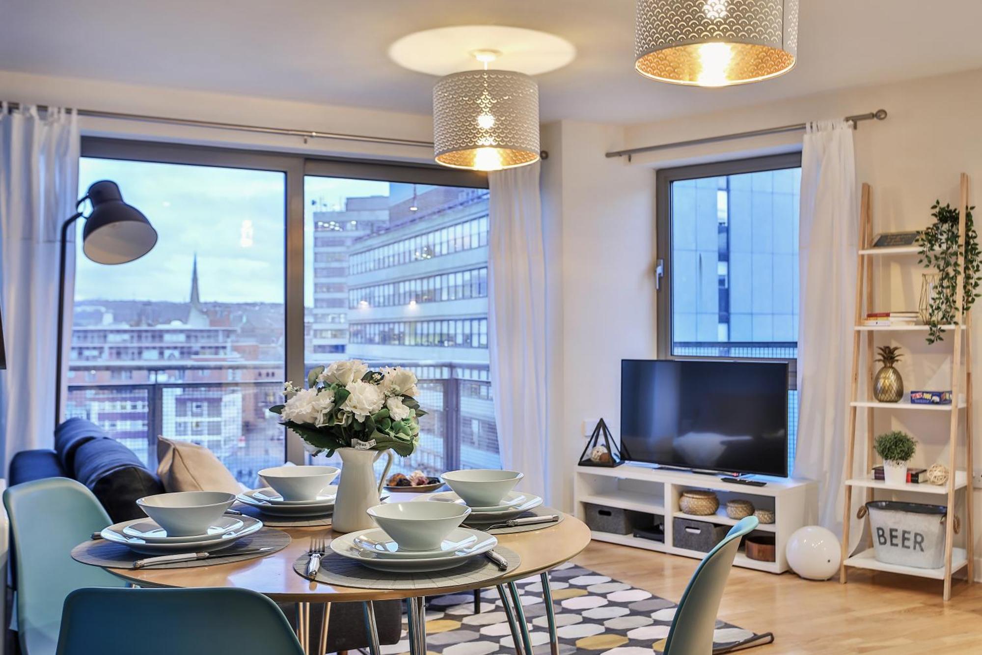 Skyview Apartment By Noknokstay - City Centre With Parking - Group, Family, Business Sheffield Kültér fotó
